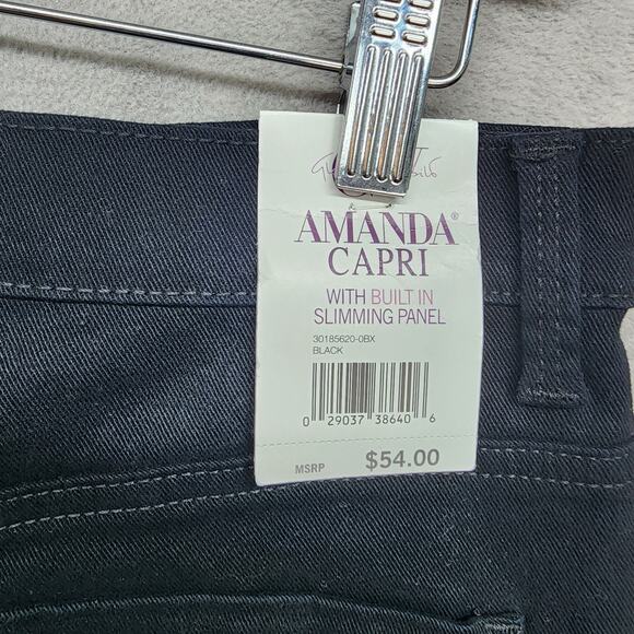 Gloria Vanderbilt Amanda Capri Pants Womens 12P Black NWT Slimming Panel Stretch - Picture 6 of 11